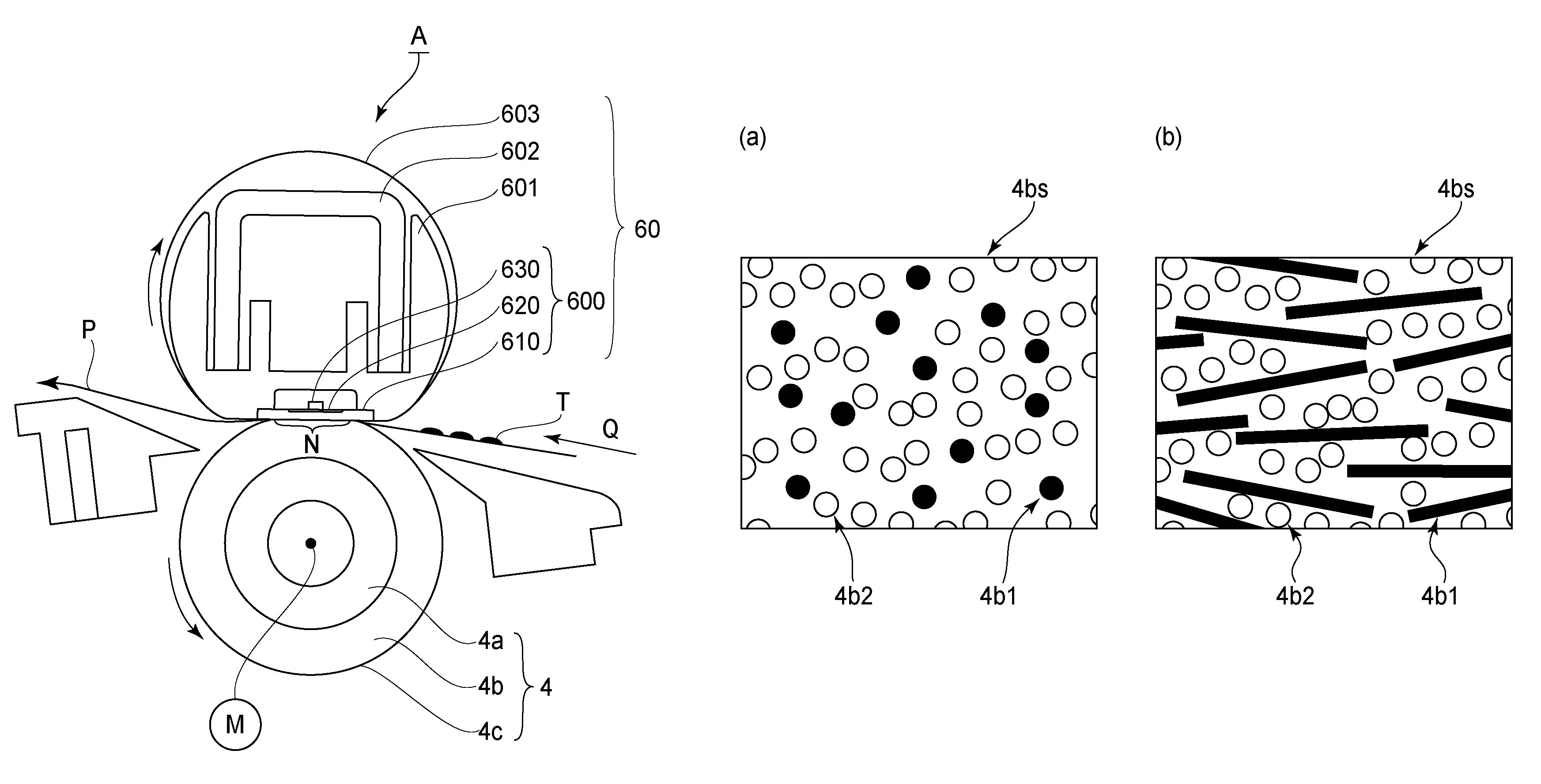 Fixing device having rotatable pressing member with needle-like filler