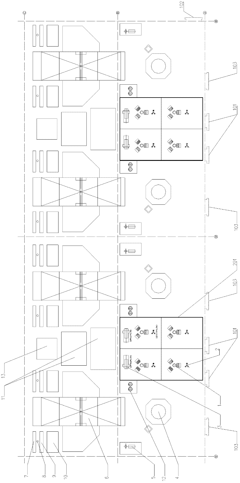 Combined pump room arrangement method