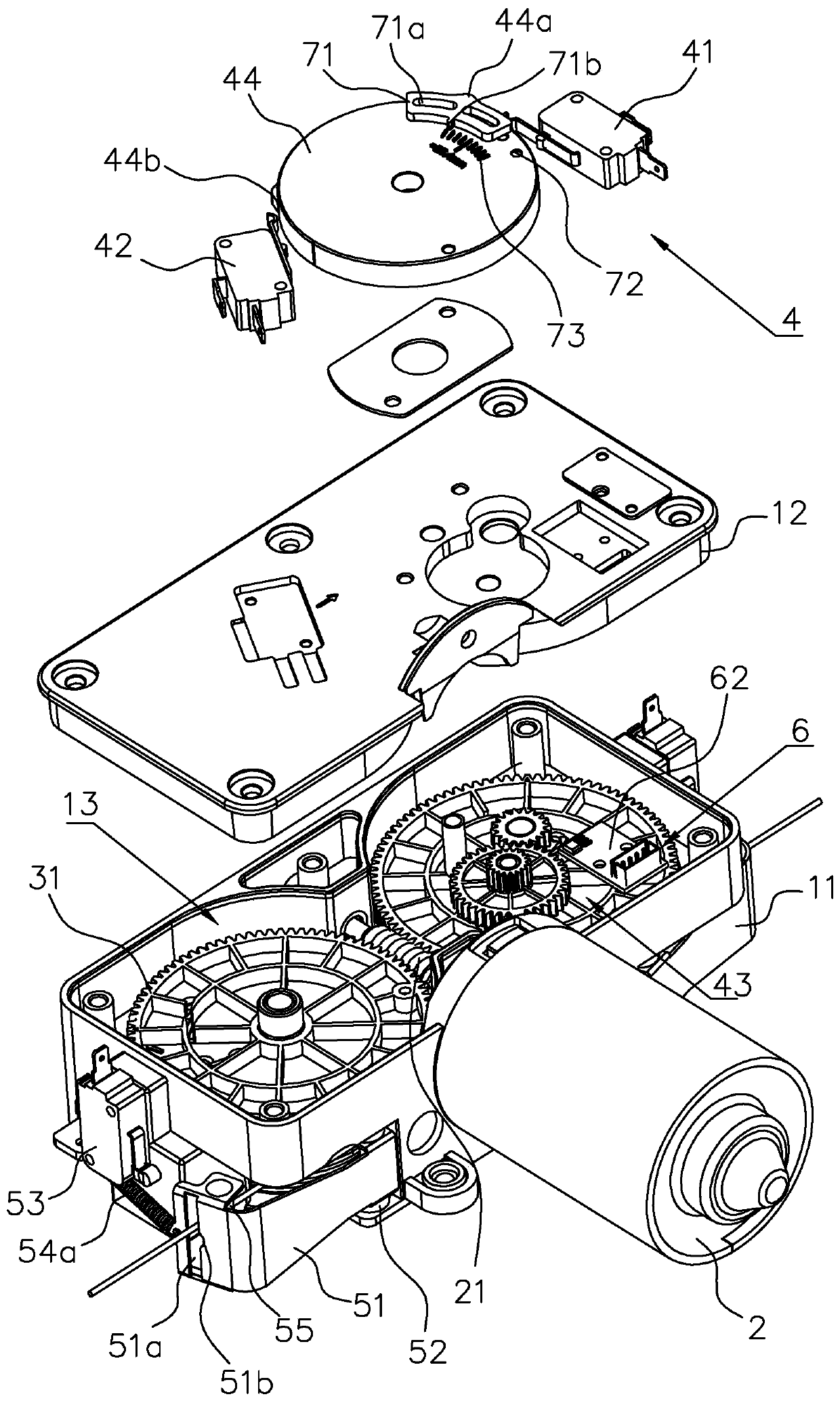 Driving main machine of electric lifting type clothes hanger