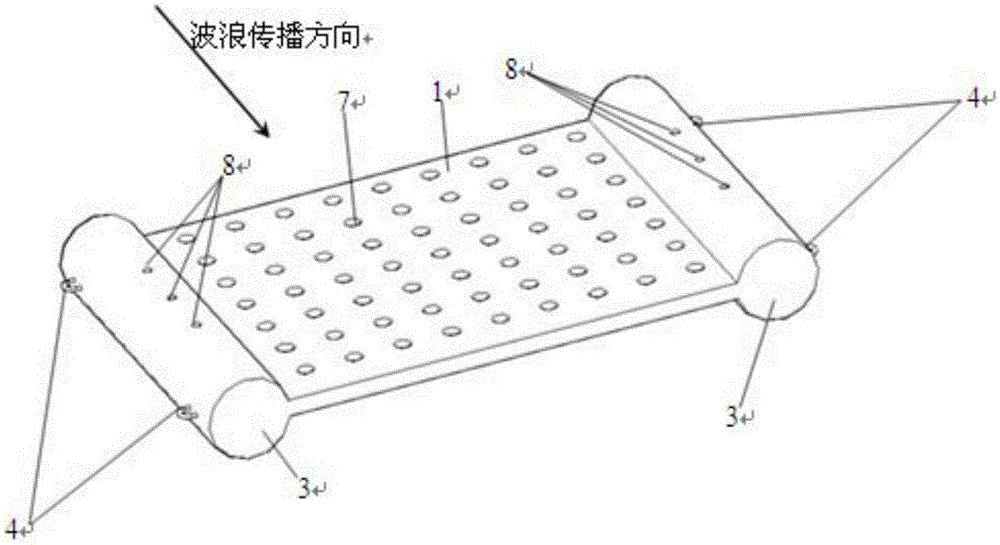 Semi-submersible type perforated plate plant wave-breaking device