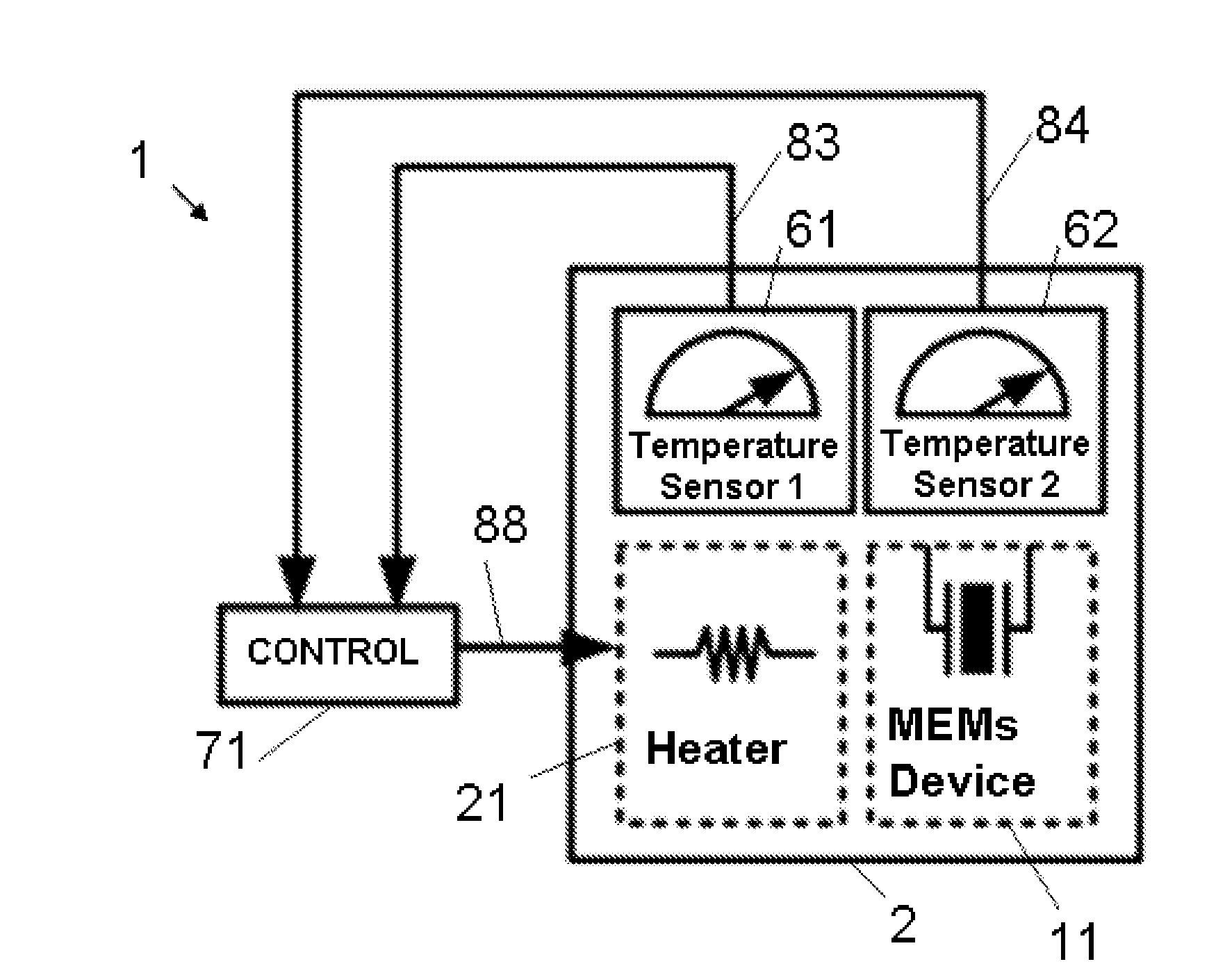 Dual-Sensor Temperature Stabilization for Integrated Electrical Component
