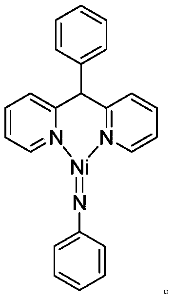 Nickelous imine complex with nickel nitrogen double-bond structure and preparation and application of nickelous imine complex