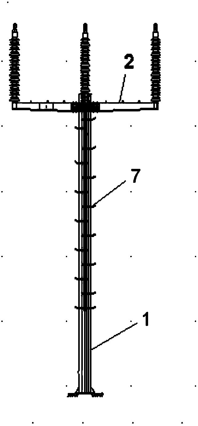 Special rod for single circuit cable rotating overhead station