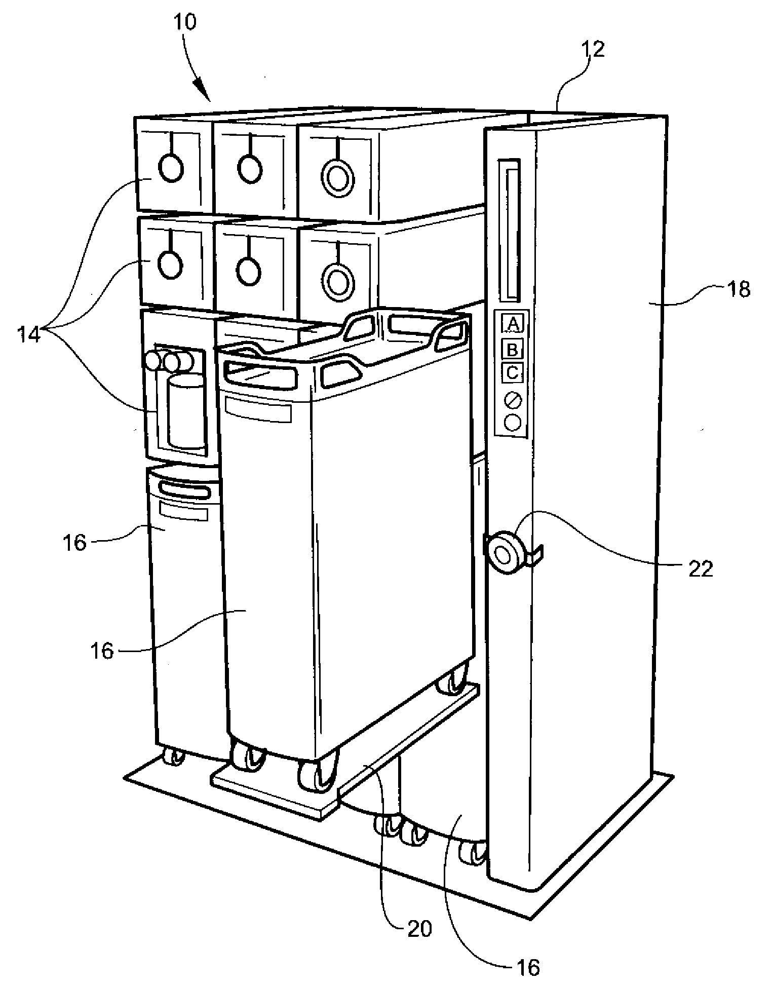 Galley unit with cart lift for elevated cart storage