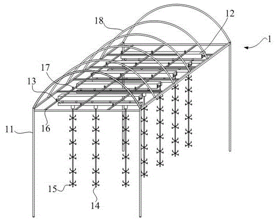 Drawing type three-dimensional planting greenhouse set for edible mushrooms and using method thereof