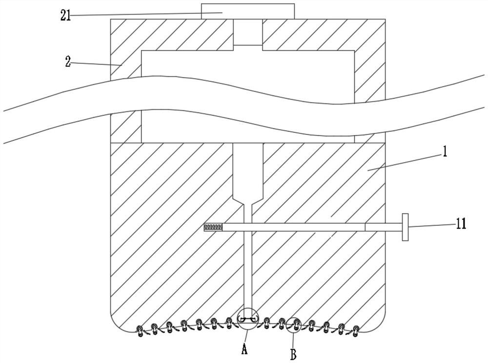 Coupling agent smearing device for B-ultrasonic examination