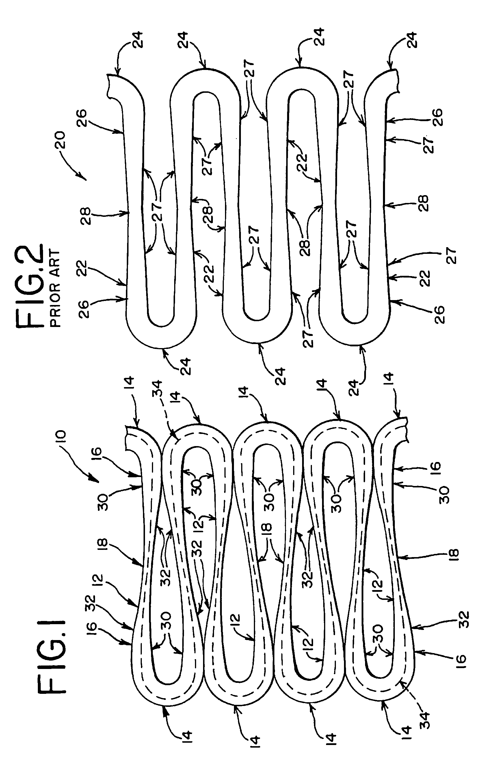 Intraluminal device with unsymmetric tapered beams