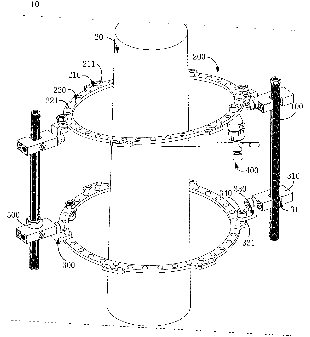 Annular external fixing stent and fixing device