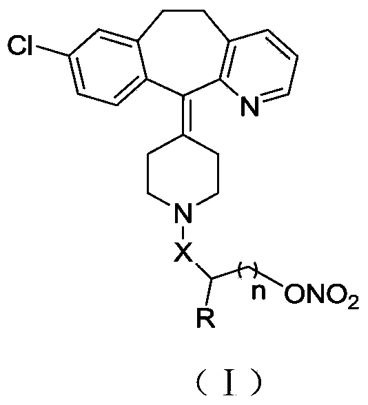 Desloratadine nitric oxide donor, and preparation method and application thereof