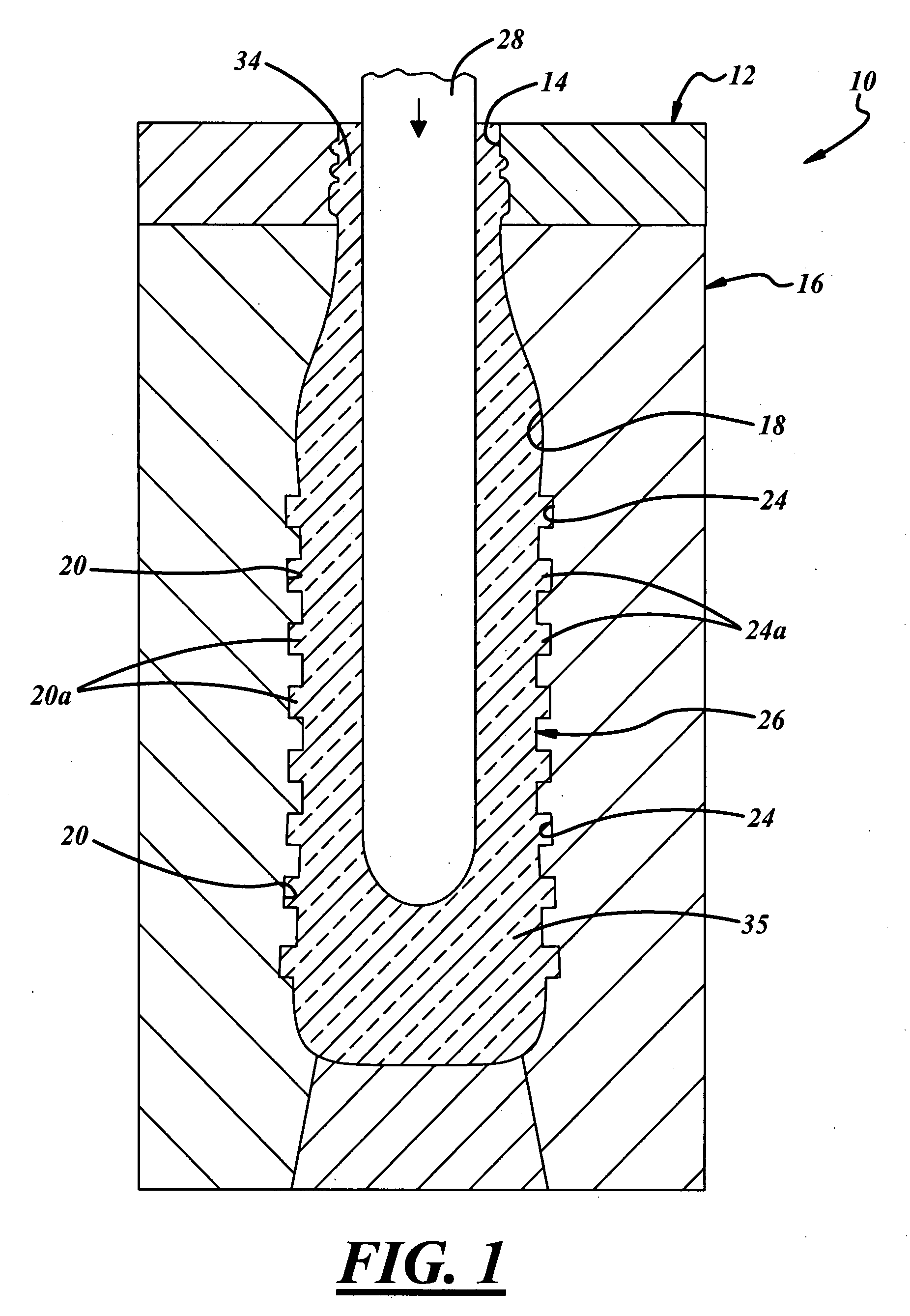 Narrow neck glass container with internal embossments and method of manufacture