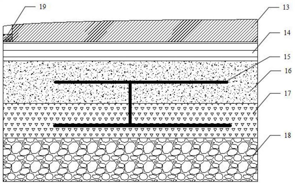 Subgrade paving structure and construction method for highway extension