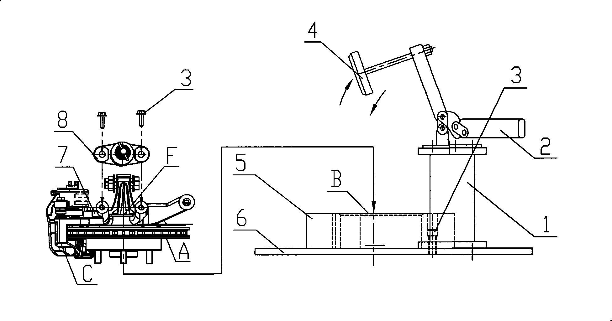 Front brake subassembly clamper for vehicle