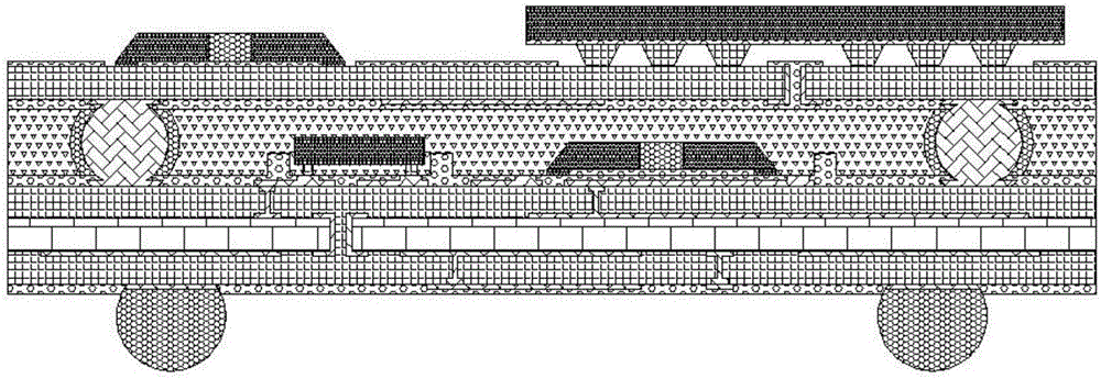 Bidirectional integrated embedded-type POP packaging structure and manufacturing method thereof