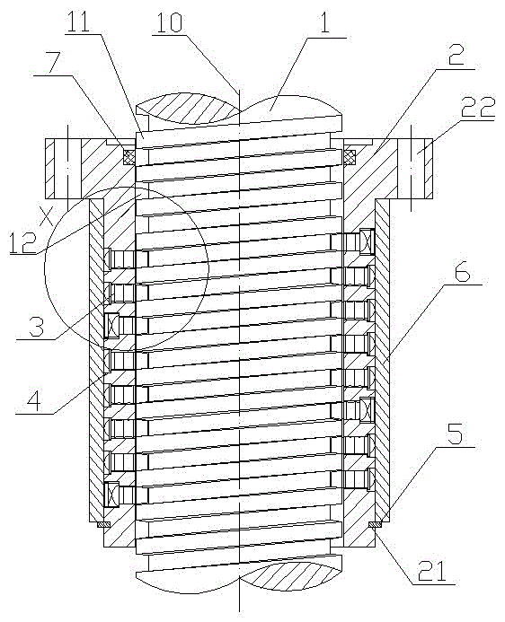 Roller bearing nut screw pair