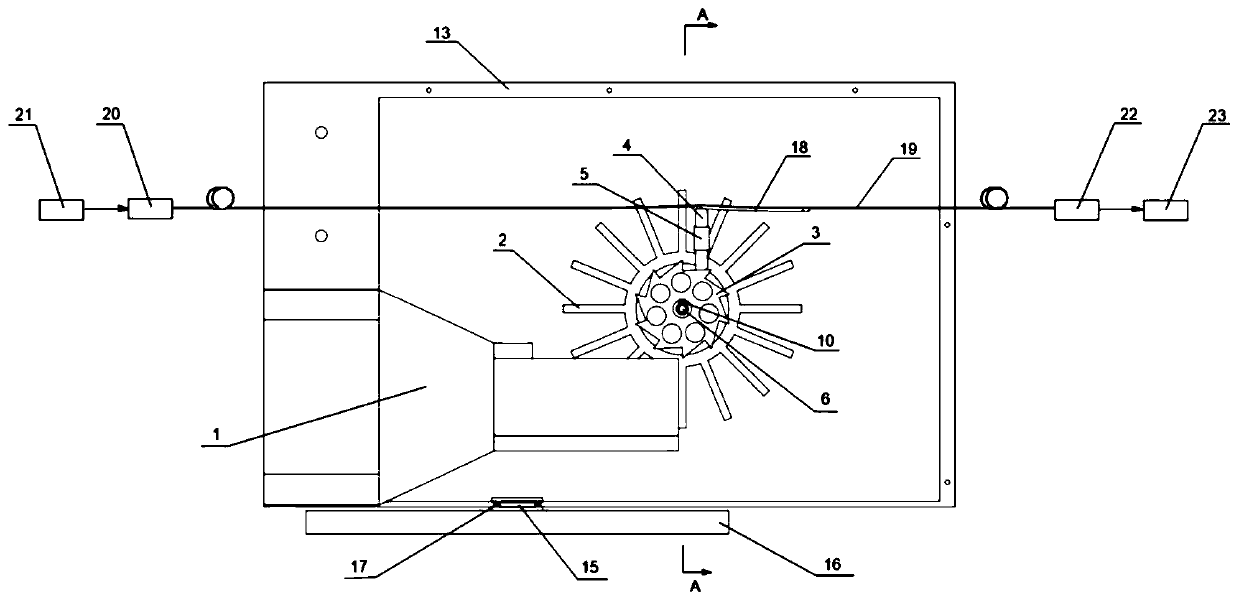 Optical fiber type wind speed detection device