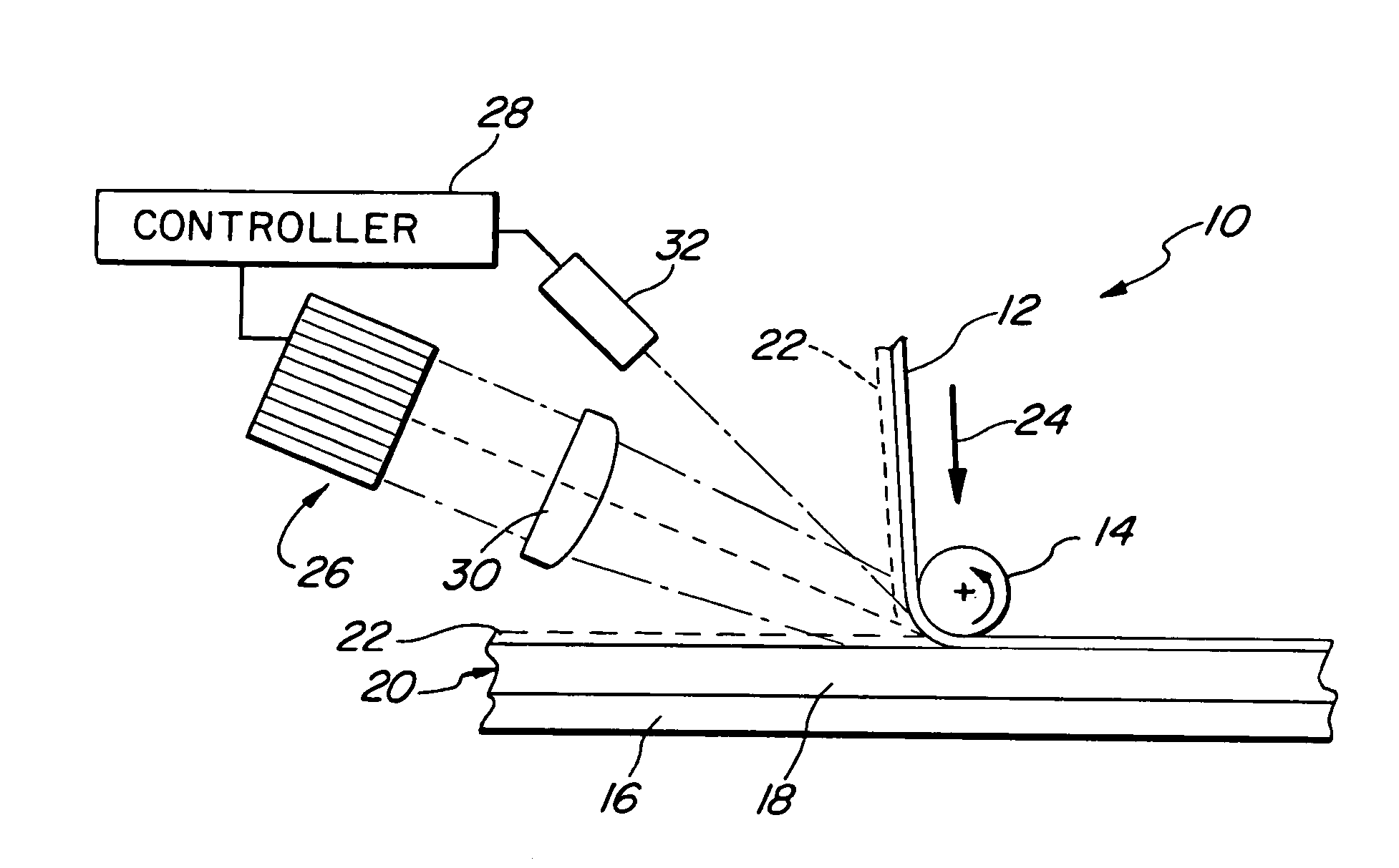 Laser-assisted placement of veiled composite material