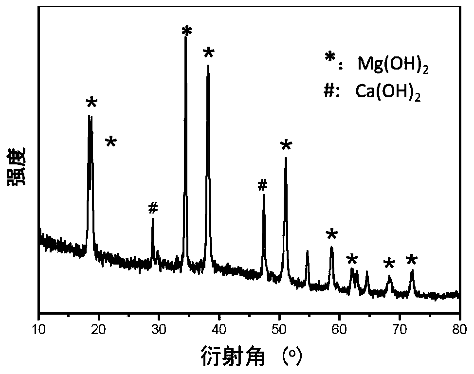 Magnesium hydroxide-calcium alginate composite flame retardant and preparation method thereof