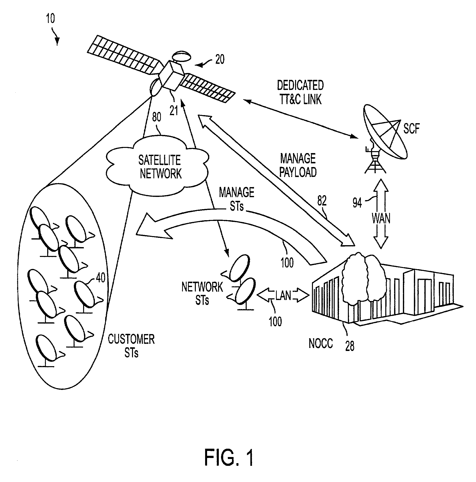Uplink power control system for satellite communication system employing on-board satellite processing and fade estimation