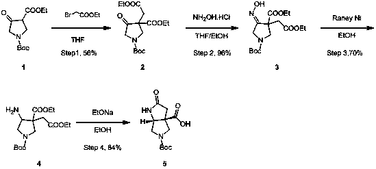 Method for preparing 5-(tert-butoxycarbonyl)-2-oxooctahydropyrrolo[3, 4-b]pyrrole-3a-carboxylic acid