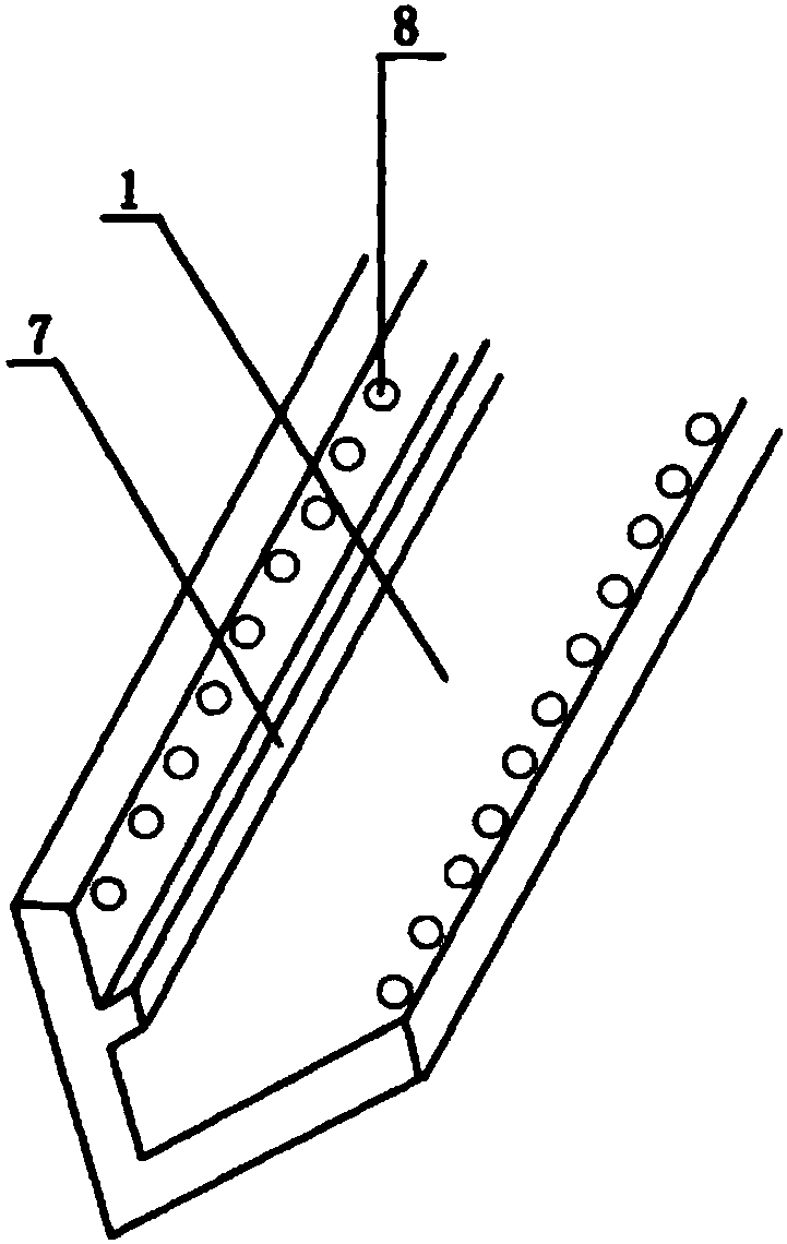 A groove for exhausting smoke and covering pipelines