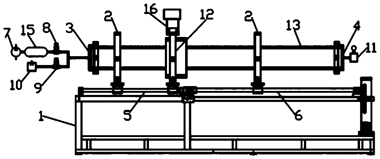 A plastic pipe sealing test device