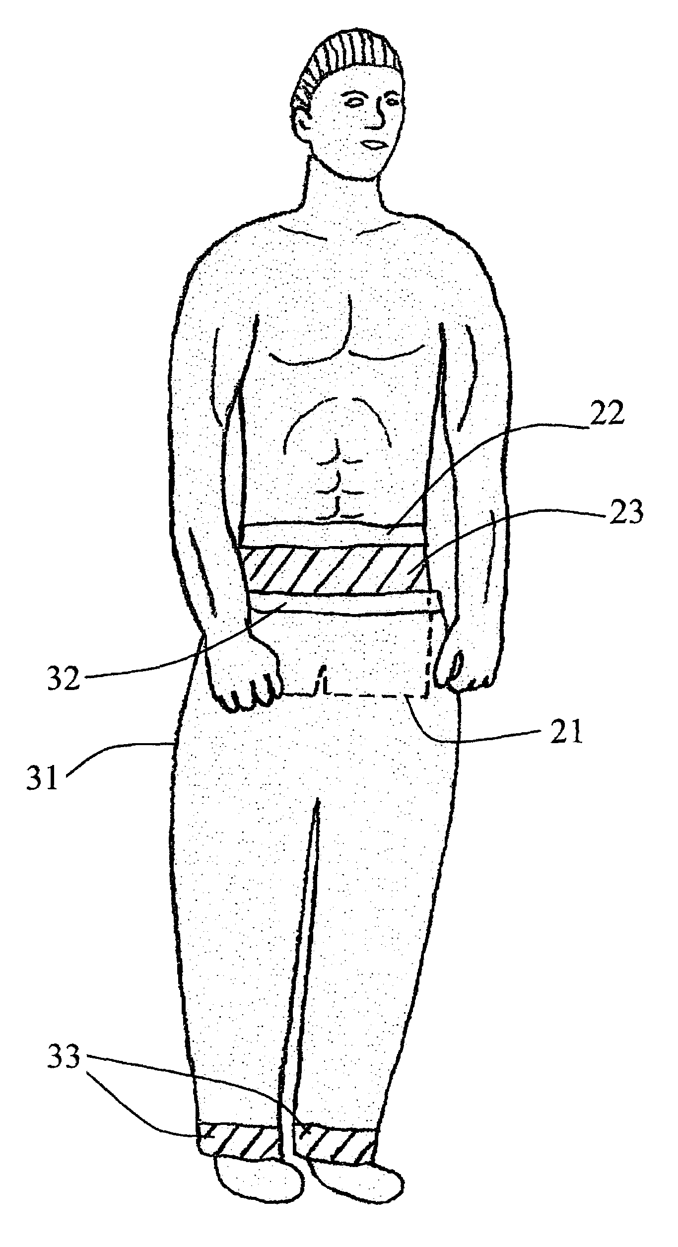 Pants construction stabilized by integral undergarment