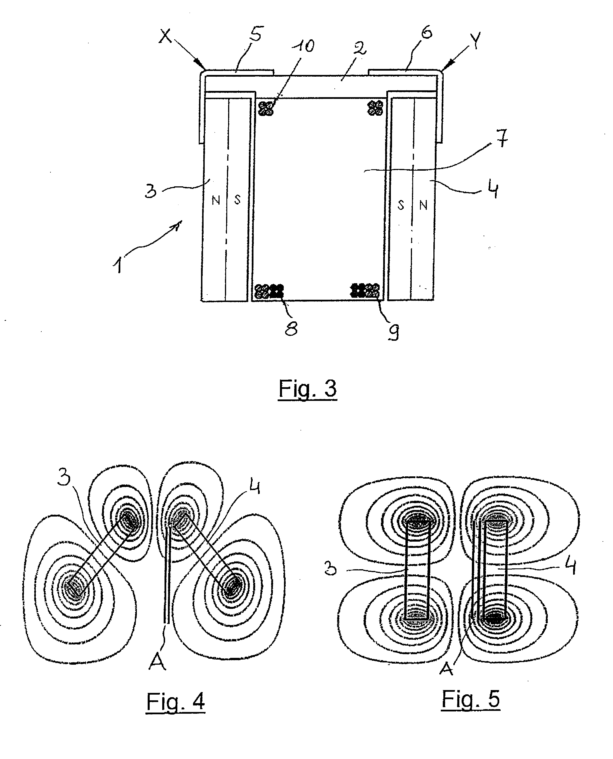 Miniaturized generator with oscillating magnets for the production of electric energy from vibrations