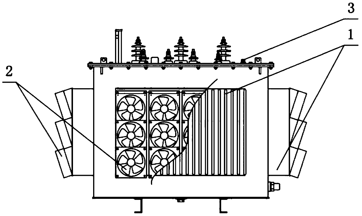 Air-cooled oil-immersed power transformer