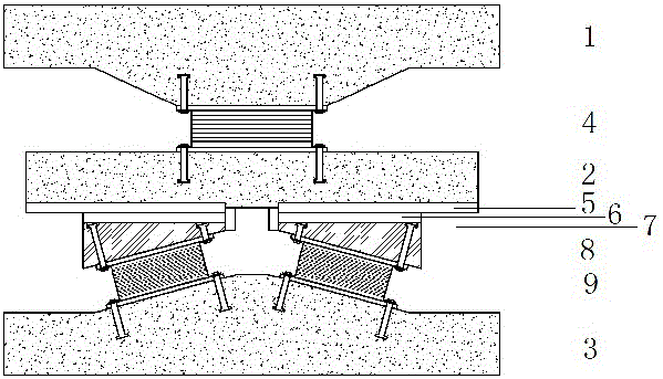 A three-dimensional shock-isolation bearing with separate damping and energy dissipation