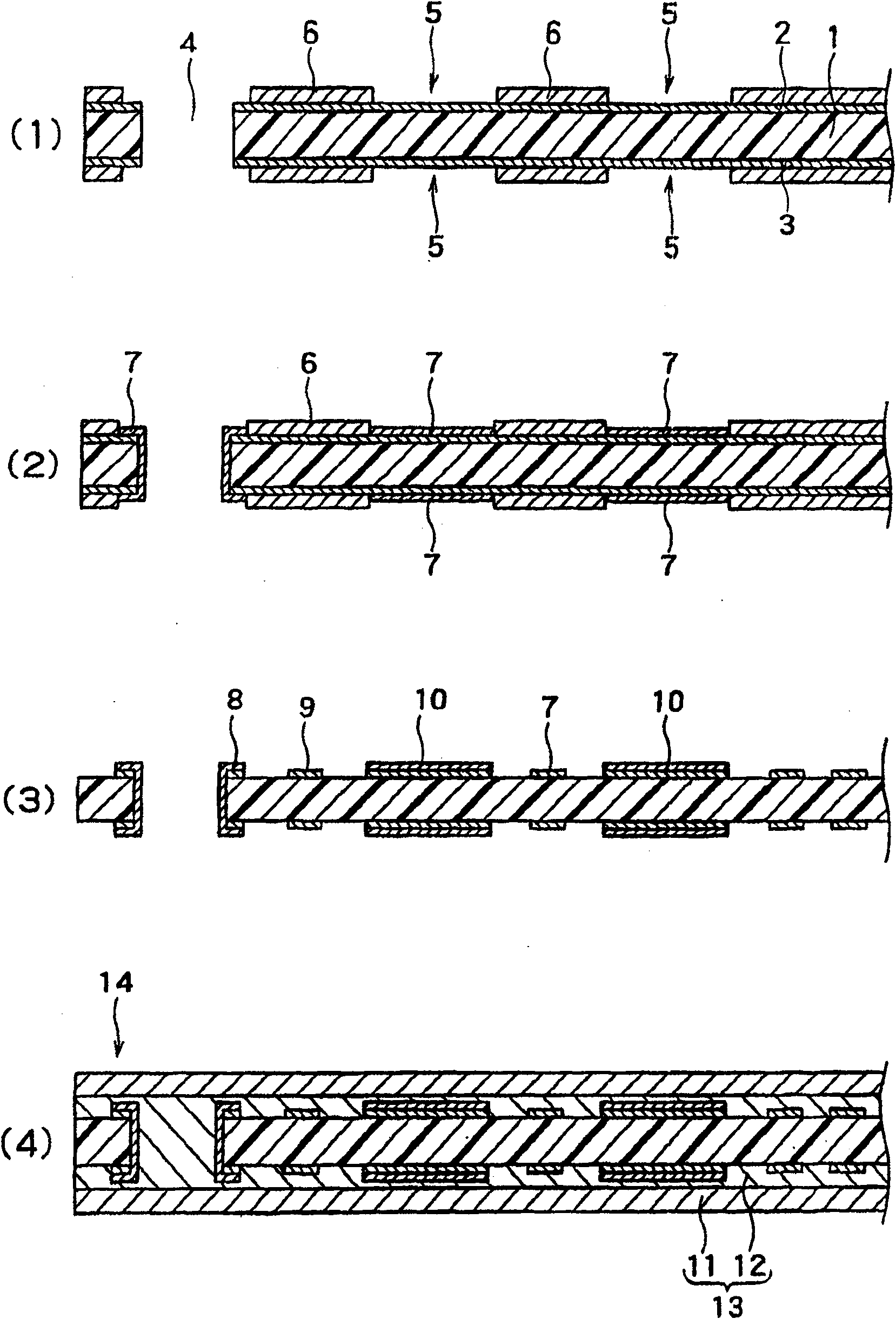 Multilayer circuit board and method for fabricating same