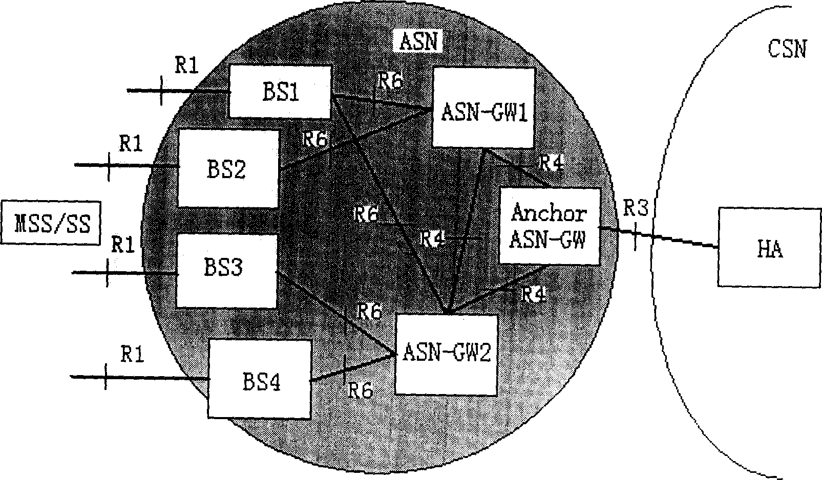 Method for mutual positioning between WiMAX cut-in service network gateways