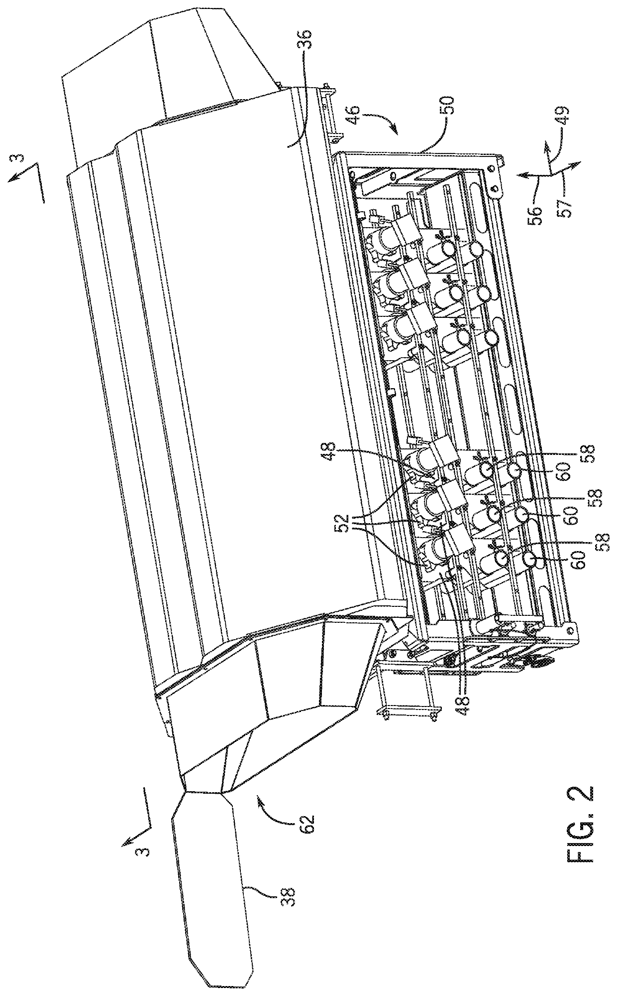 Distribution and leveling system for an agricultural product storage compartment