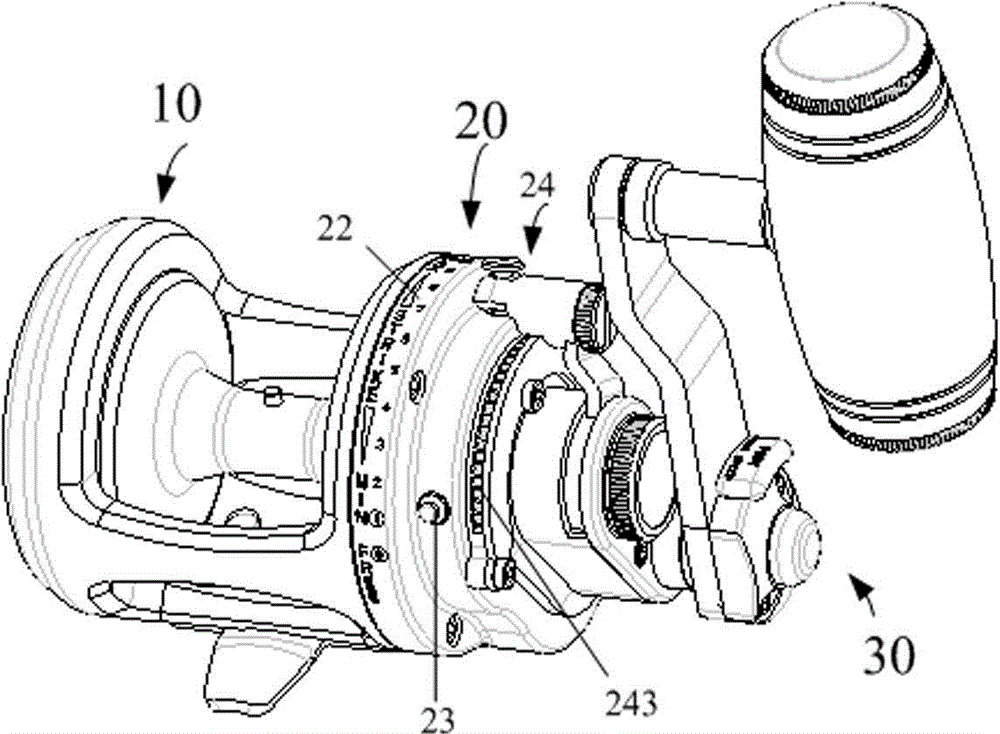 Fishing reel brake wrench ticking mechanism