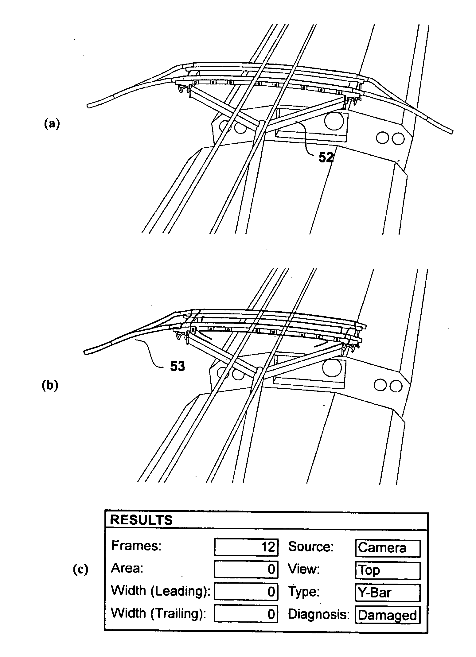 Pantograph damage and wear monitoring system