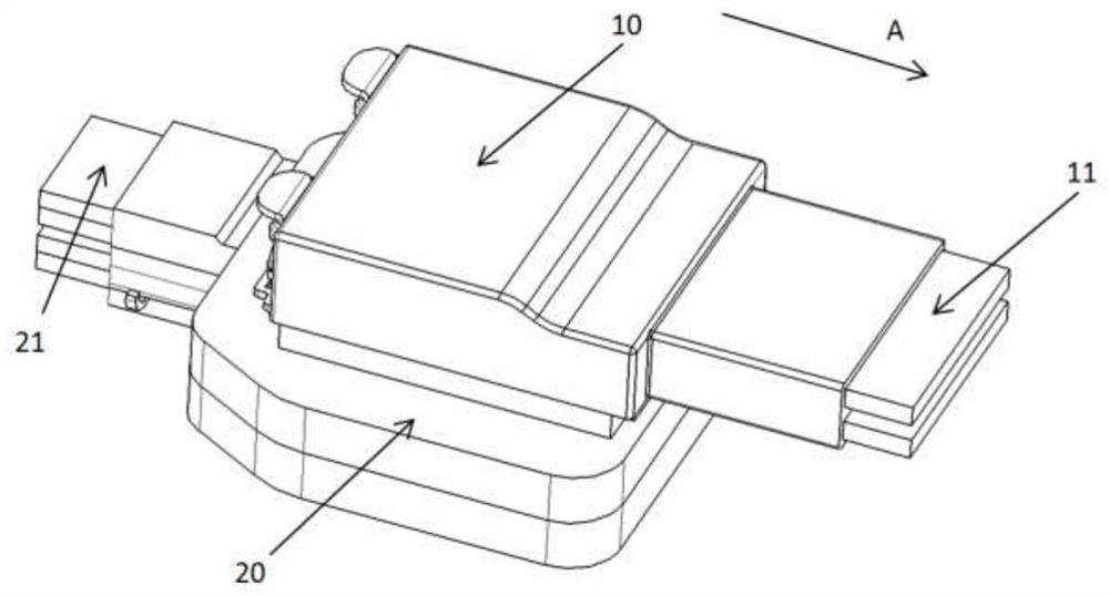 Flat-belt type connecting mechanism, electric energy transmission device and motor vehicle