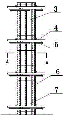 A construction method for pouring concrete cylinders with paper molds and the column fixing device used