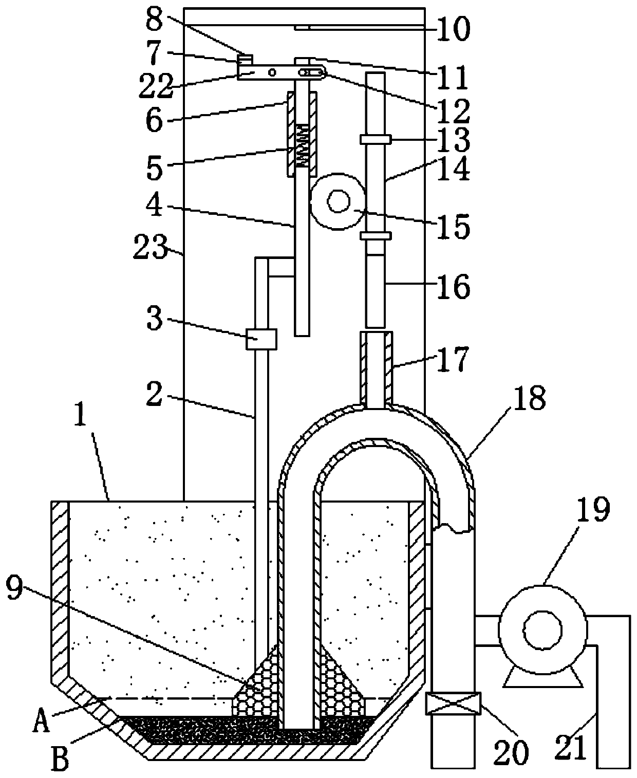 Sludge discharge device for asphalt sludge sedimentation tank and use method thereof