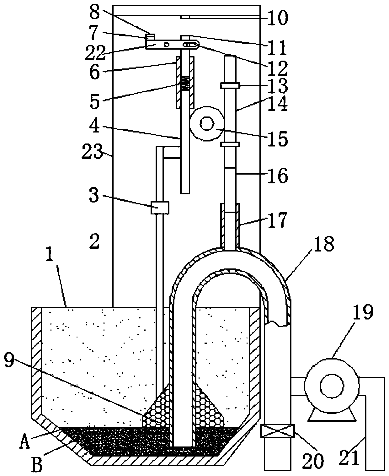 Sludge discharge device for asphalt sludge sedimentation tank and use method thereof