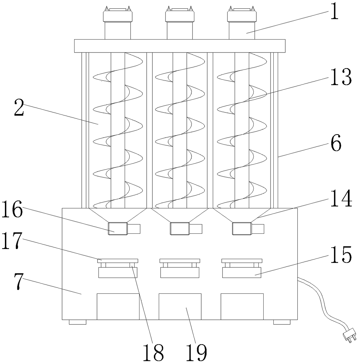 Chemical reagent metering, placement, taking and storage device