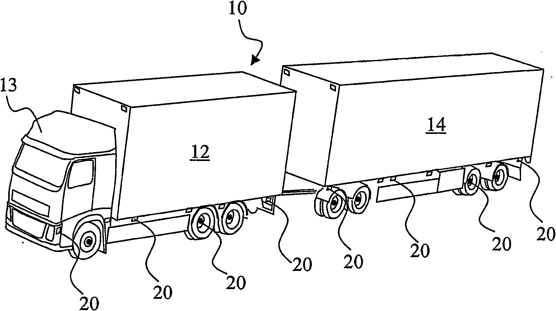 Vehicle surveillance and communication system and method of providing a long vehicle with a surveillance system