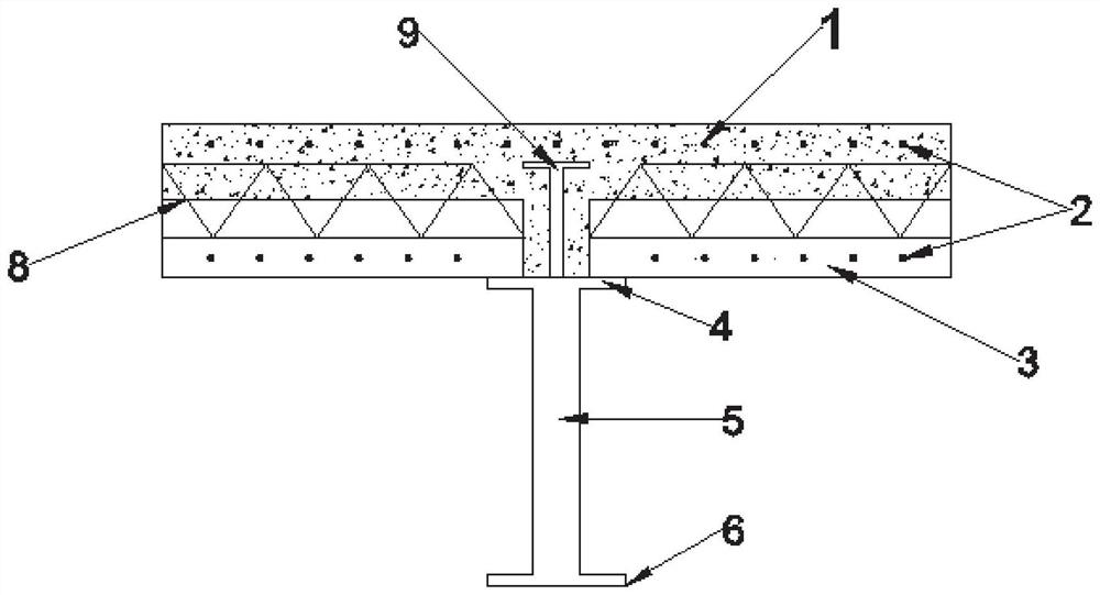 Steel-concrete composite beam structure, building and construction method
