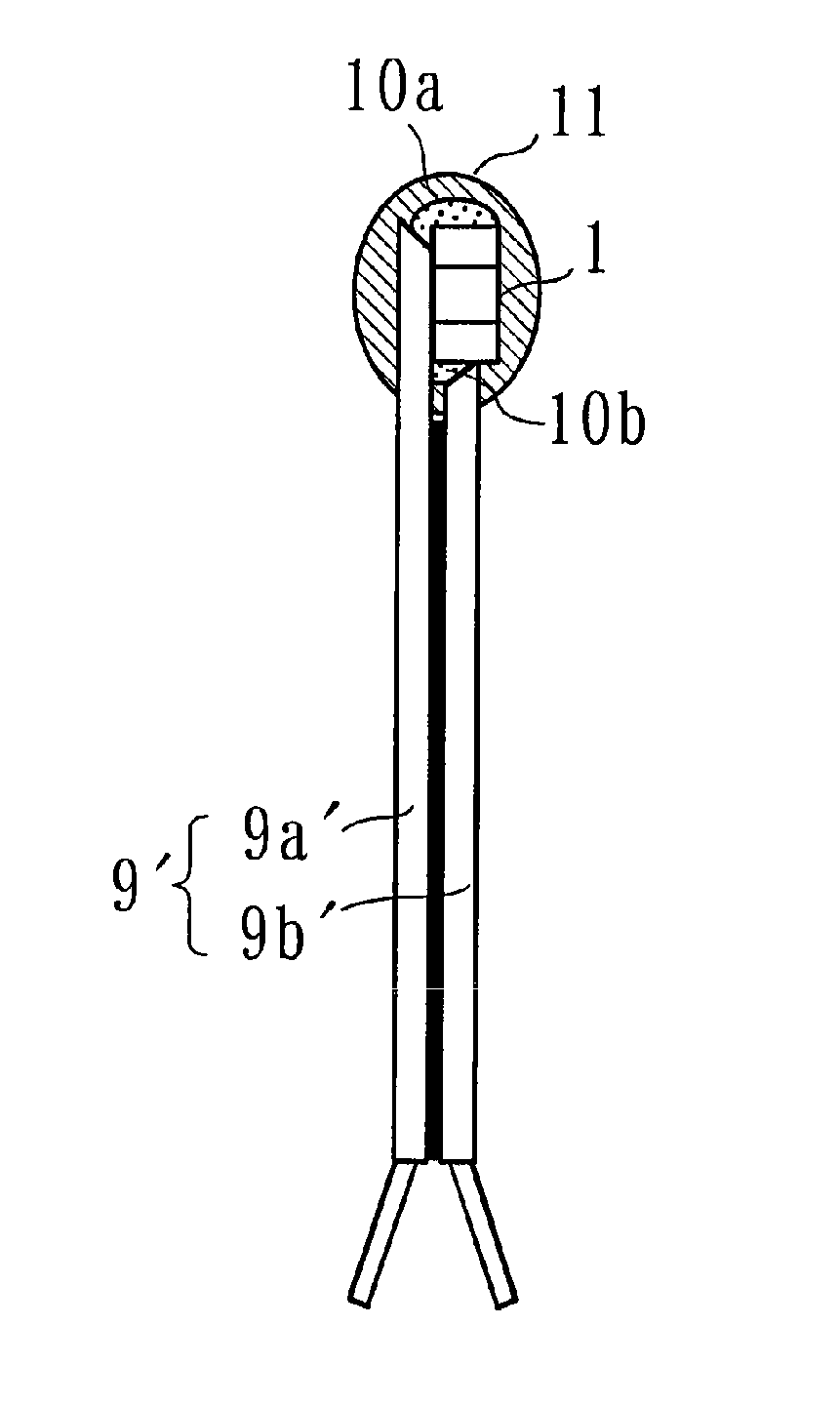 Temperature sensor with leads