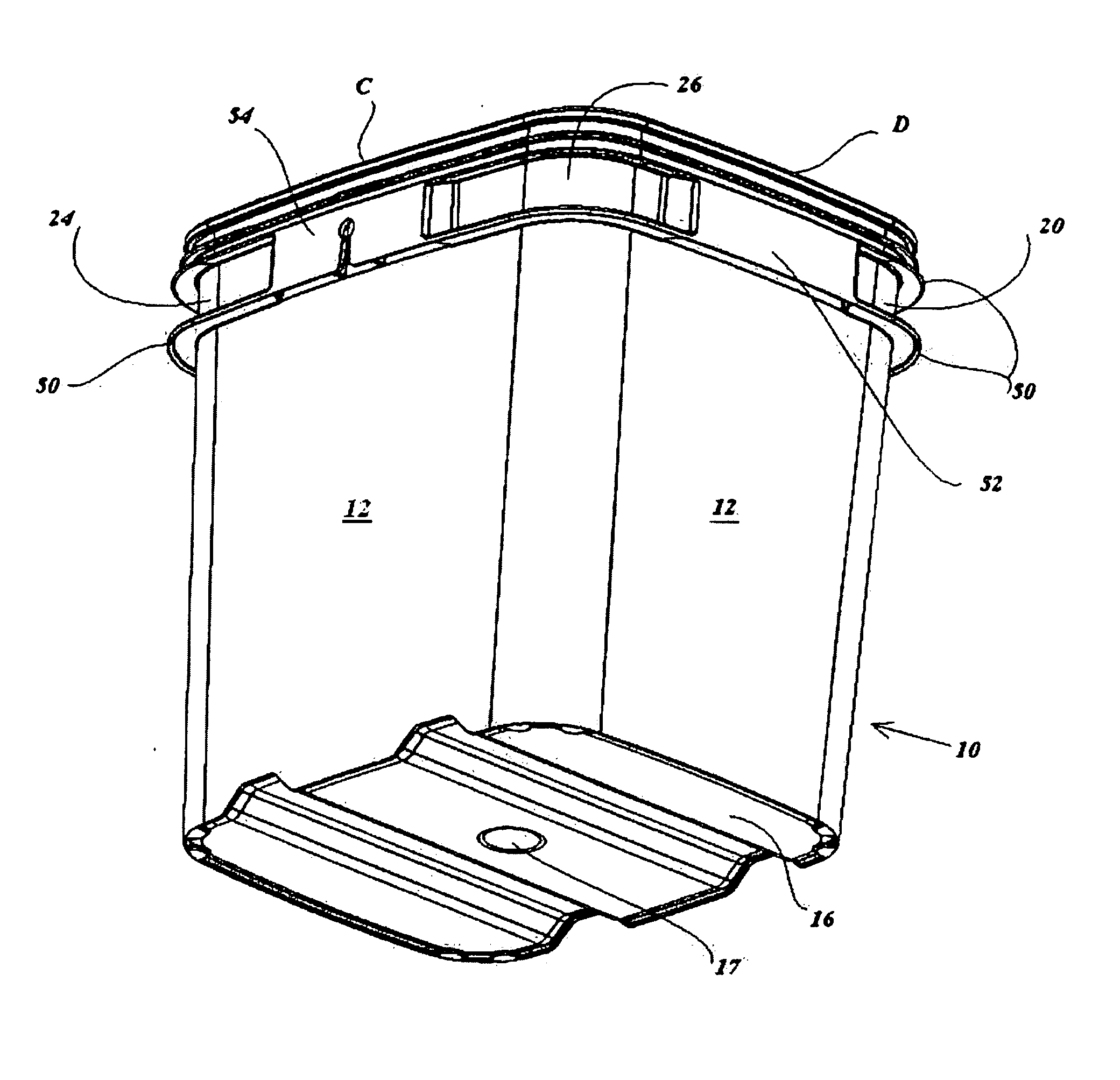 Container apparatus and related methods