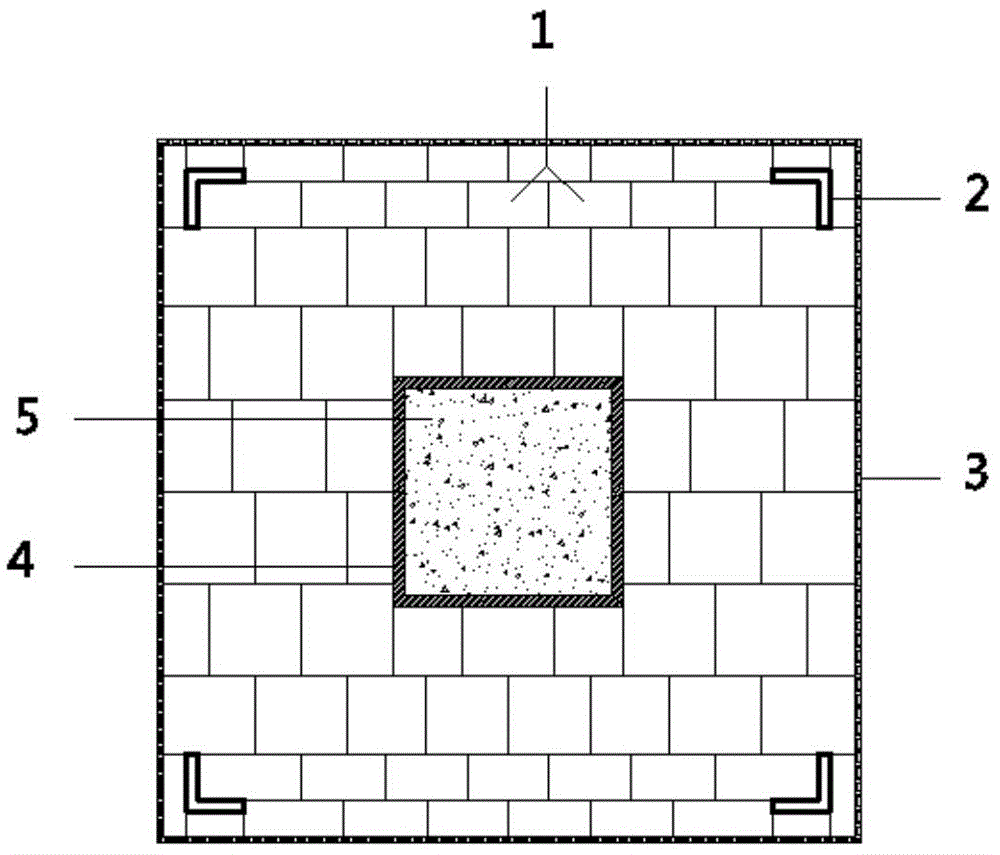 Light steel-undersized log-carbon fiber combined load-bearing pillar with rectangular section and preparation method thereof