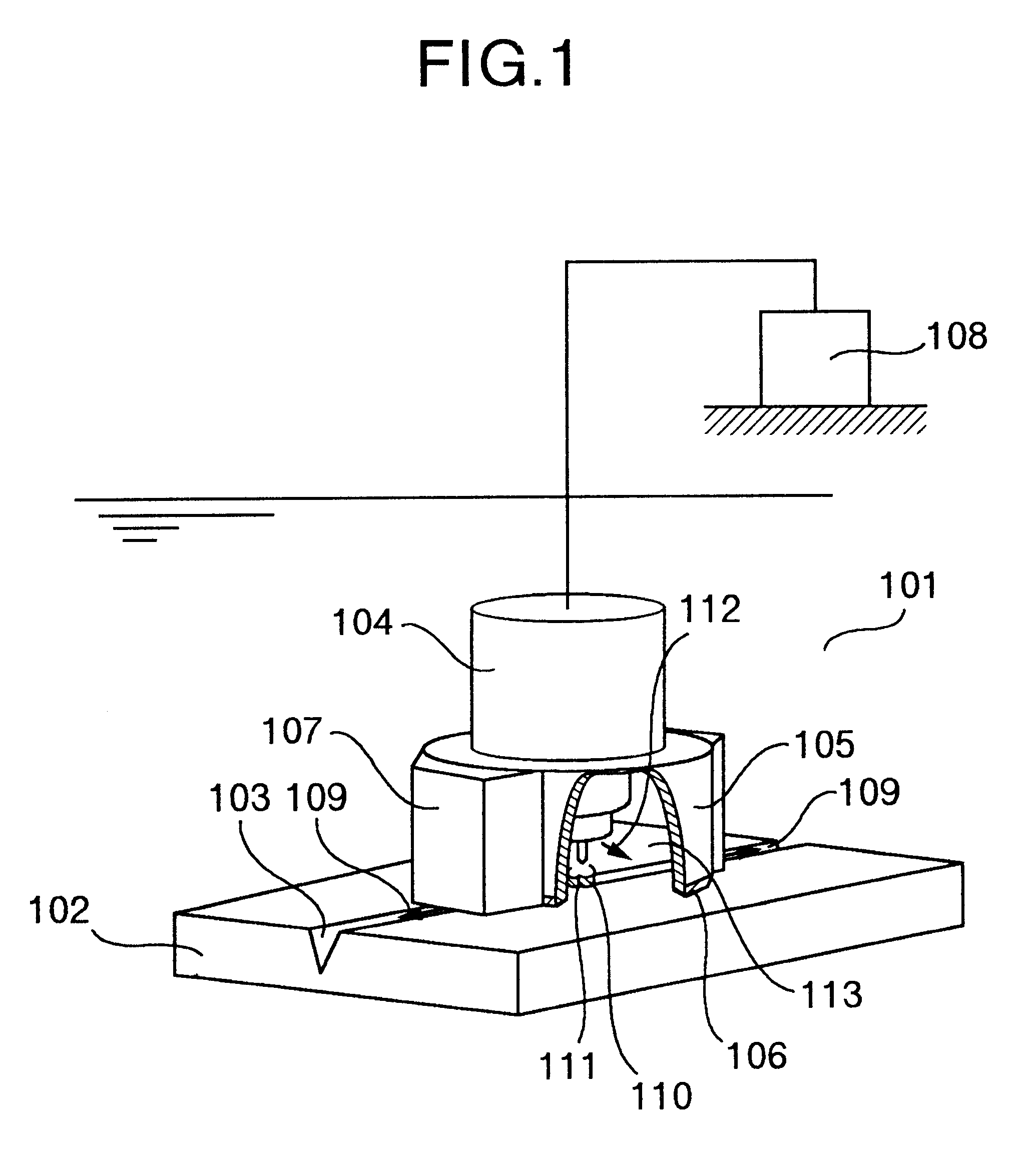 Underwater processing device and underwater processing method
