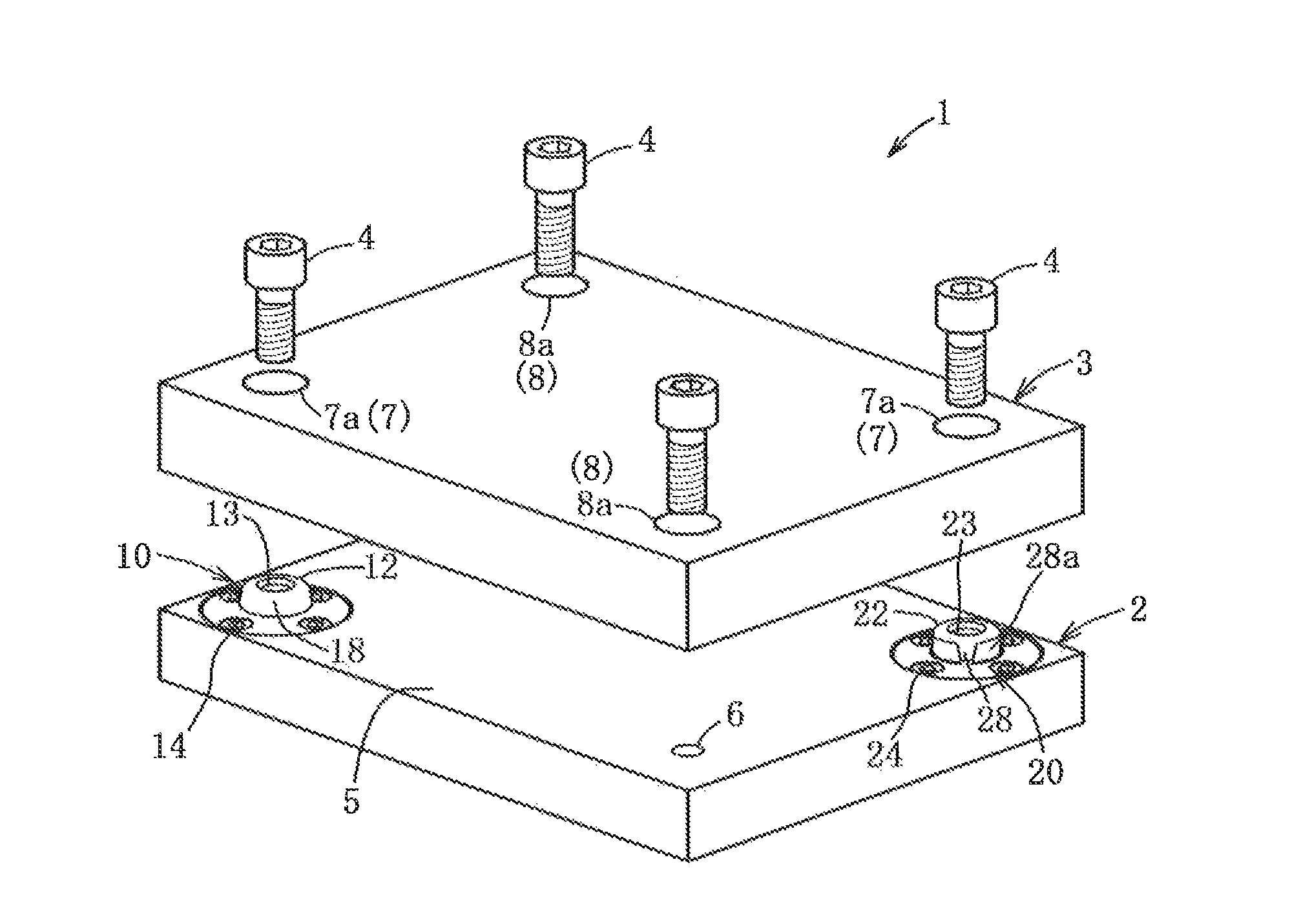 Objecting positioning/fixing device