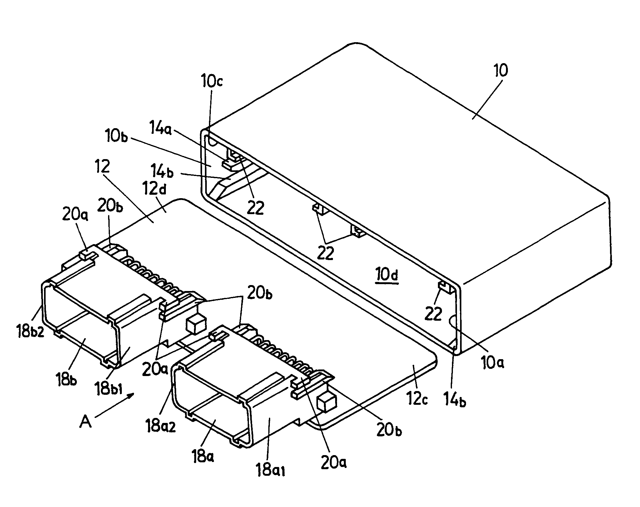 Housing case for electronic circuit board