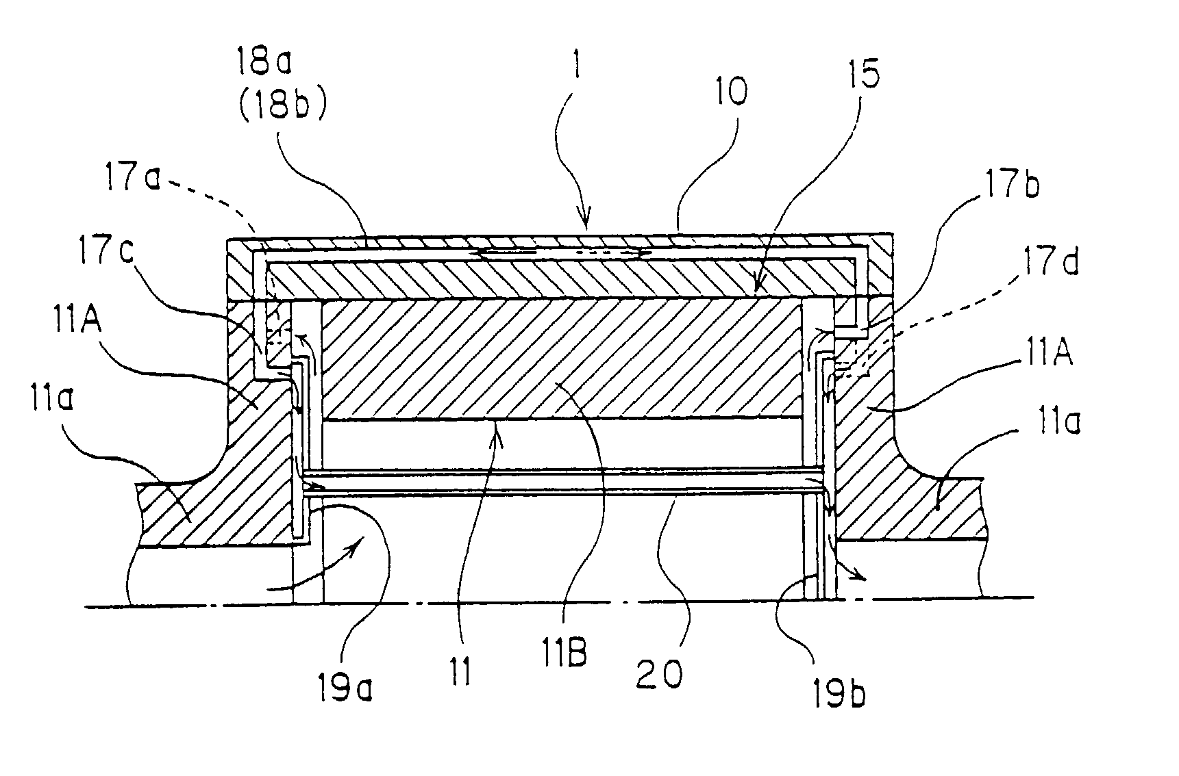 Dual drum type continuous casting device and method for continuous casting