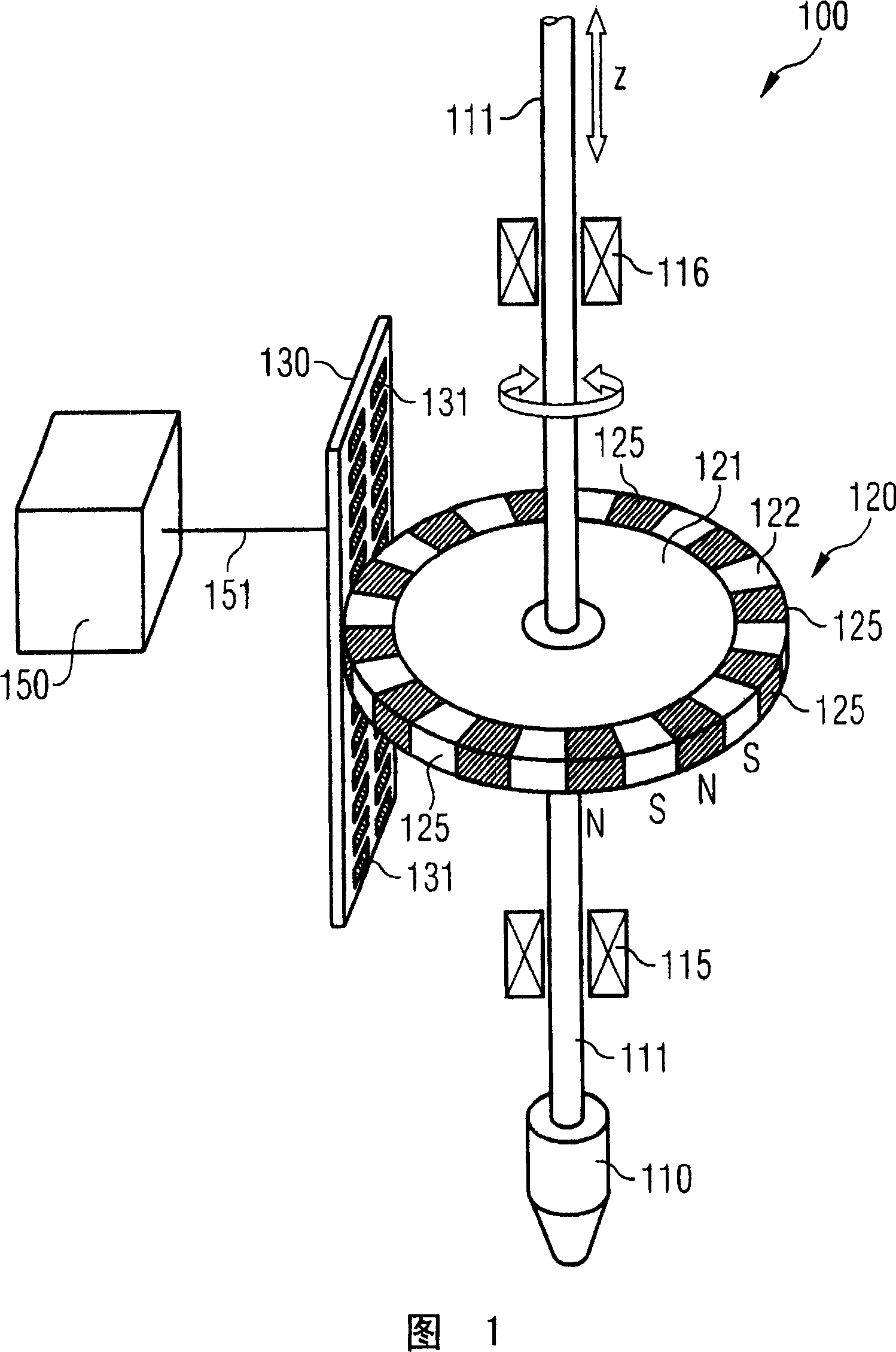 Measuring device for simultaneously determining a rotation angle and a displacement position
