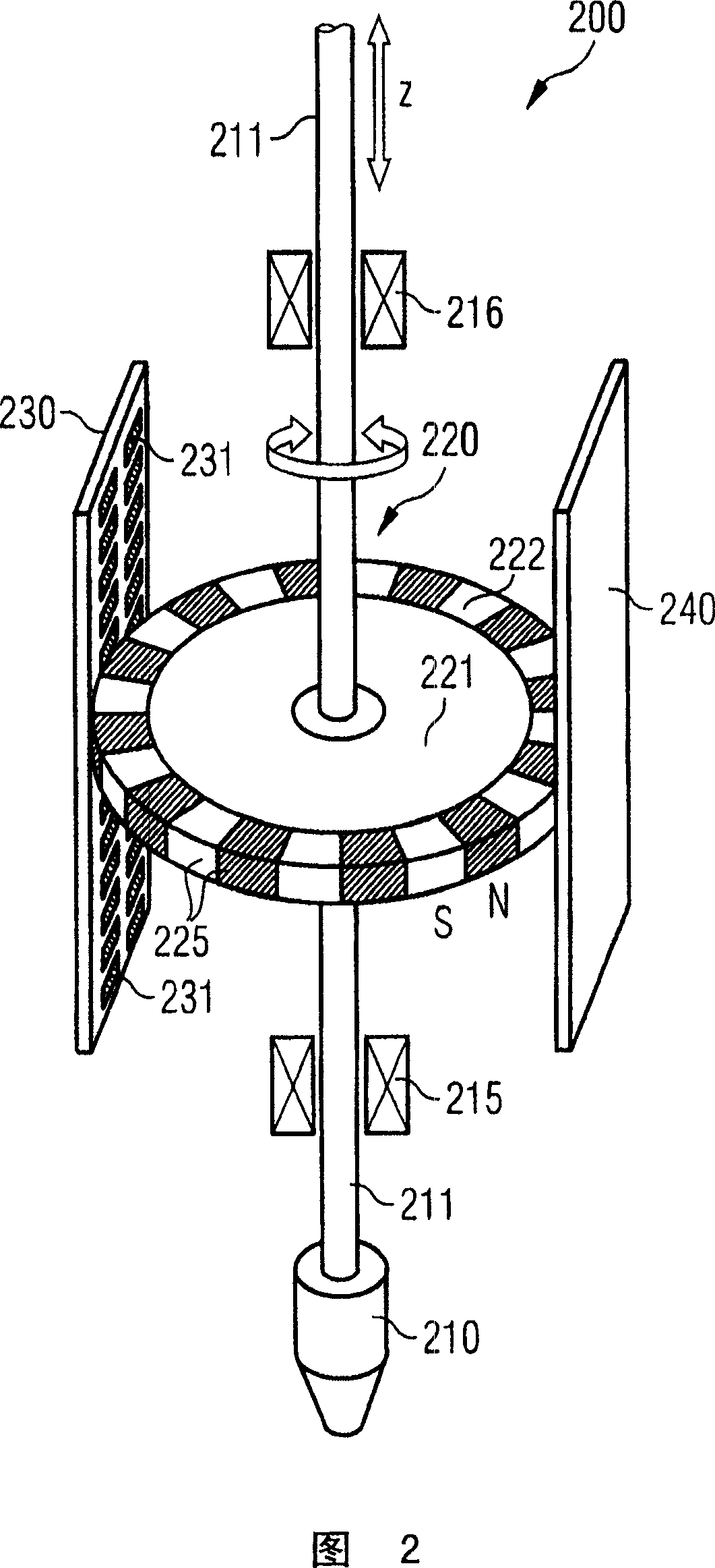 Measuring device for simultaneously determining a rotation angle and a displacement position